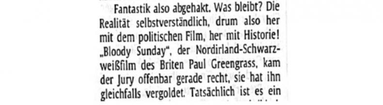 Zeitungsausschnitt aus: Skasa-Weiß, Ruprecht (2002) Geteiltes Gold, ganzes Leid für Deutschland. Stuttgarter Zeitung, 18.02.2002.